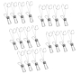 - 20-PIECE Stainless Steel Clips Pegs With Long Tail Hook For Home Office
