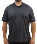 Mens Printed Dri Fit Golfer - 10XL Blk grey
