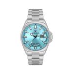 Premium Men's Round Quartz Watch With Turquoise Dial