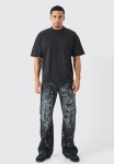 Oversized Graffiti Heavyweight T-Shirt - Black