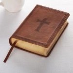 Kjv Large Print Compact Tan Red Letters Leather Fine Binding Compact Ed