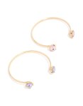 Goldair Gold Pink & Purple Diamantes Wrist Cuffs 2-PACK