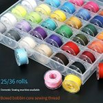 25 36PCS SET Bobbin With Sewing Thread 25 36 Grids Boxed Color Bobbins Practical Replacement Simple Installation Household For S