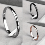 1PC Cool 2MM Titanium Steel Ring Minimalist Thin Ring Jewelry Gift For Girls