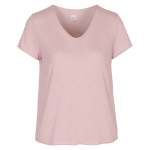 Lurex Trim Basic Knit Top - Antique Rose L xl