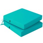 Idee-home Outdoor Chair Cushions Set Of 2 Waterproof Outdoor Seat Cushions For Patio Furniture Outside Replacement Chair Pad Wit