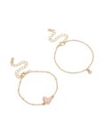 Goldair Gold Diamante & Butterfly Bracelets 2-PACK