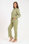 Atalier Linen Blend Tie Up Shirt & Pants Set