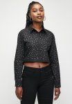 Sissy Boy Agleam: Diamante Cropped Shirt - Black