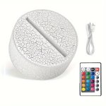 7-COLOR LED Night Light Base With Remote Control - Adjustable Display Stand For Acrylic & Resin Glass Perfect For Restaurants An