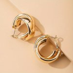 Elegant Alloy Hoop Earrings: Perfect For Everyday Wear And Vacations