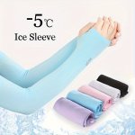 Ice Silk Arm Sleeves Suitable For Summer Outdoor Sports Sun Protection And Uv Protection Of Thin Long Gloves