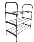 Nordic Black Wind Cross 3 Tier 12 Shoe Steel Rack