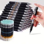 23PCS SET Retractable Ballpoint Pen Large Capacity 0.5MM Ballpoint Pen Black red blue Replaceable Refill Stationery School Suppl