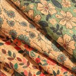 1PC A4 New Printed Cork Fabric Bag Clothing Household Supplies Making Material Handmade Diy Printed Fabric Natural Wood Grain Co