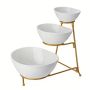3 Tiered Oval Serving Bowl With Collapsible Metal Rack 5OZ / 17.5OZ / 7OZ