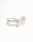 Silver Cubic Zirconia Rondell Stacked Ring - M l