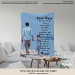 Fleece Blanket Pappa Daddy Blue Walking