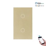 Wifi Smart Touch Switch 2 Channel Gold No Neutral Ewelink