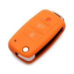 2 Pcs Silicone Car Key Cover Case For Volkswagen Golf Orange