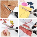 Stainless Steel Pinking Shears Fabric Scissors With 5MM Triangular Teeth Professional Tailoring Zigzag Cut For Diy Sewing And Cr