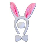 Pink Bunny Alice Band With Tail & Bow Tie