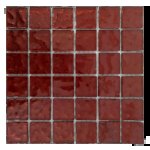 Metallic Texture Mosaic Cherry Red Tiles Sheet Size 15CM X 15CM