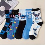 2 5 15 Pairs Of Men's Trendy Cartoon Pattern Crew Socks Breathable Comfy Casual Street Style Unisex Socks For Men's Outdoor Wear
