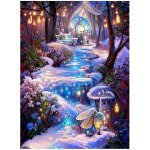 1PC 5D Artificial Diamond Painting Set Pink Landscape Suitable For Beginners Adult Handmade Living Room Interior Decoration Pain