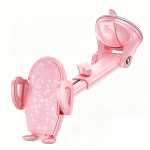 Pink Car Phone Mount Suction Cup 360 Rotatable Holder For Smartphones