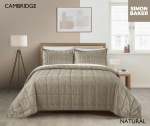 Simon Baker Chenille Jacquard Comforter Cambridge - Natural Various Sizes - King - 270CM X 270CM + 2 Pillowcases 50CM X 70CM + 5