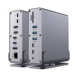 15-IN-1 Type-c Docking Station Hub 4K@60HZ Triple Display High-speed USB 3.1 RJ45 Gigabit Lan Sd tf Audio Pd 100W Gc Series