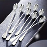 Set Of 6 Stainless Steel Ice Tea Spoons With Long Handles - Perfect For Coffee Iced Tea And Desserts - Dishwasher Safe - Kitchen