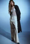 Wide Twill Trousers - Cream