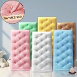 6PCS 3D Foam Anti-collision Wall Sticker Tatami Bedside Soft Bag Back Cushion Self-adhesive Wall Panels Bedroom Wall Decoration