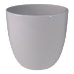 Large White Glazed Ceramic Pot 18.5CM