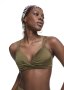 Ruche Twist Detail V-neck Bikini Top