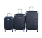 Smte 3-PIECE Travel 28-INCH Luggage Suitcase Set Stylish Black With Keychain