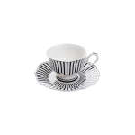 Ivory Noir 4 Piece Cup & Saucer Set Black & White