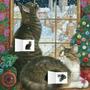 Ivory Cats Christmas Window Advent Calendar   With Stickers     Calendar