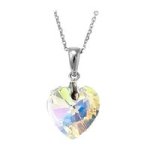Xp Glitter Stone Shaped Swarovski Embellished Crystal Necklace Purple