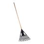 Leaf Rake-plastic X Wooden Handle-long Flat Teeth - 25 Pack