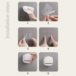 Luxury Multifunctional Soap Dish With Drain Wall Mounted No-drilling Flip Cover Bathroom Soap Holder Plastic Rectangle Shape - W