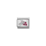 Composable Classic Link Red Holly In Silver And Stones