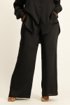 Carey Satin Pant - Black - L
