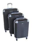 Smte Abs Luggage Set Spinner Wheels Hard-shell Durable 3-PIECE Black grey With Keychain