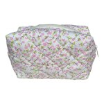 Pink Flowers Polyester Quilted