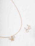Goldair Gold Butterfly Diamante Jewellery Set