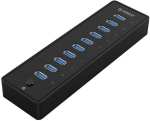Orico 10 Port High-speed USB 3.0 Hub With 30W Power Supply