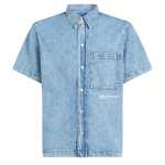 Short-sleeved Denim Shirt -light Blue